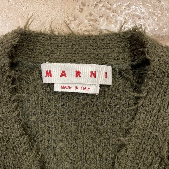 Marni Green Shag Wool Cardigan Sweater - Picture 8 of 15